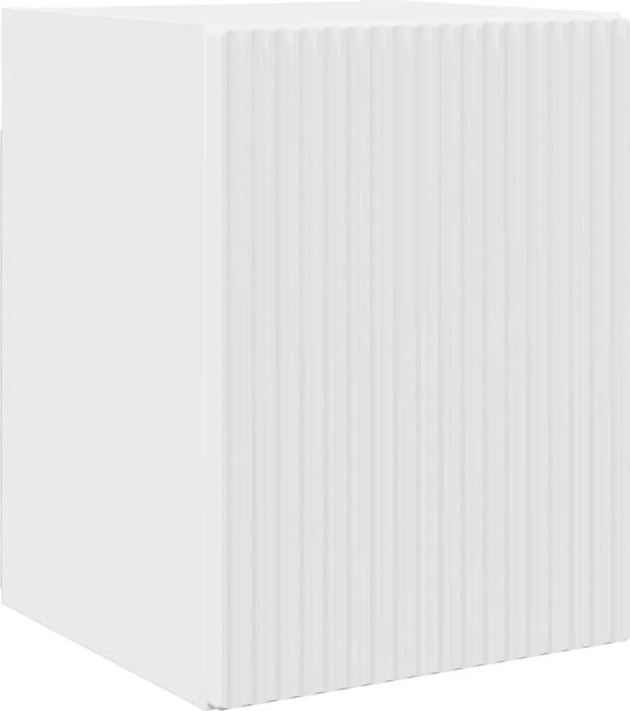 Meuble TV Mural pour Petit Salon - Support Mural Blanc Brillant Compact