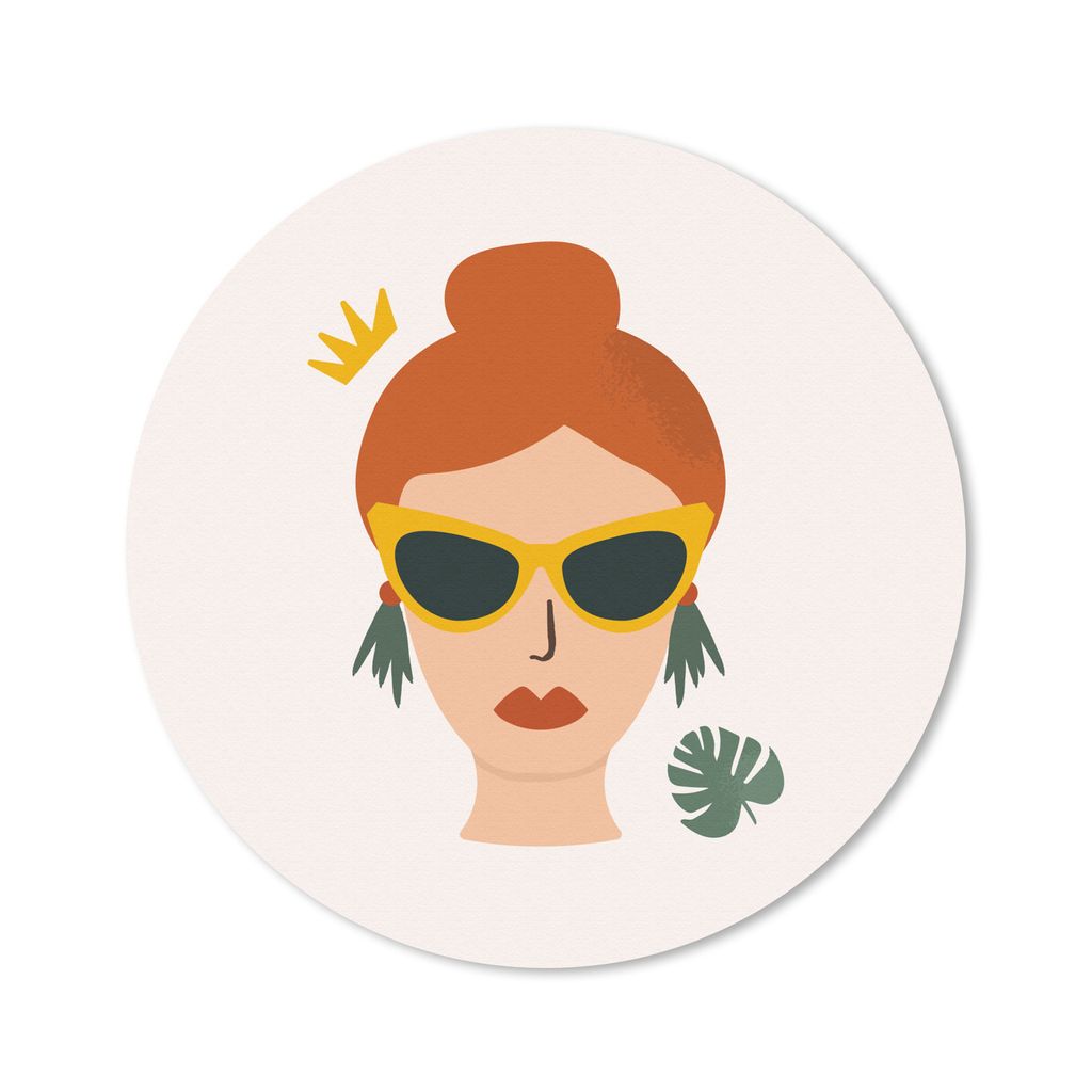 MuchoWow Mauspad Mousepad Frau - Porträt - Sonnenbrille 40x40 cm - Mousepads - Maus Mat - Pad - Mausunterlage - Schreibtisch Accessoires