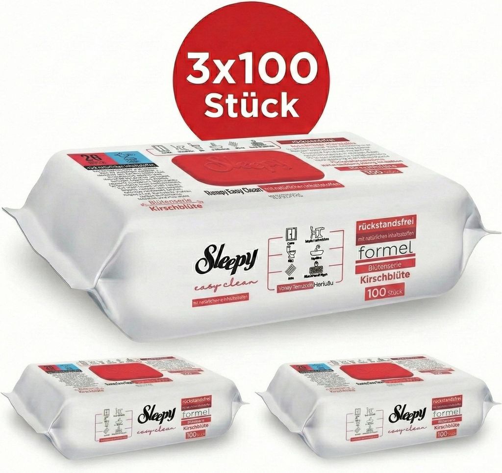 Sleepy Oberflächenreinigungstücher Cherry Blossom 3x100 Zdjęcie produktu 