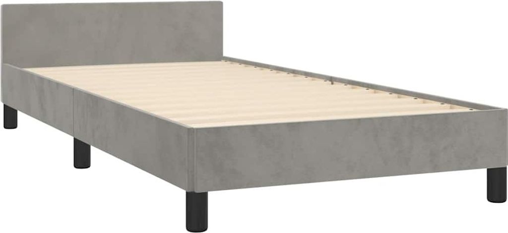 vidaXL Rám postele bez matraca svetlosivý 90x190 cm zamat Obrázok produktu 