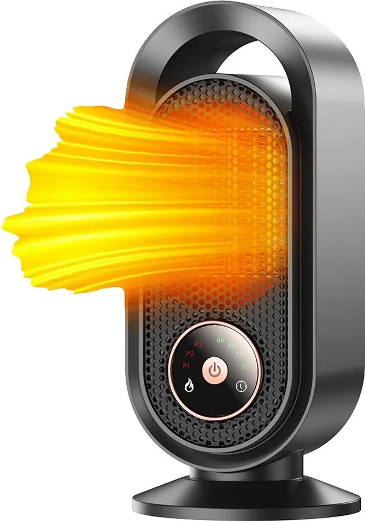 Termoventilatore elettrico, potenza 1000 W, comando touchscreen, nero, UE