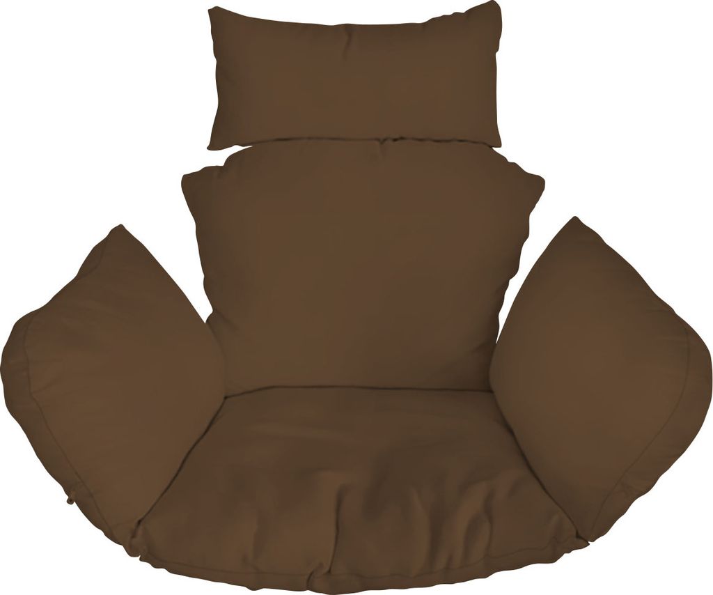 Hängesessel Kissen, Polster, Auflage für Polyrattan / Rattan Hängeschaukel, Hängekorb, Schaukel Korb, Rückenkissen in der farbe Braun [114]