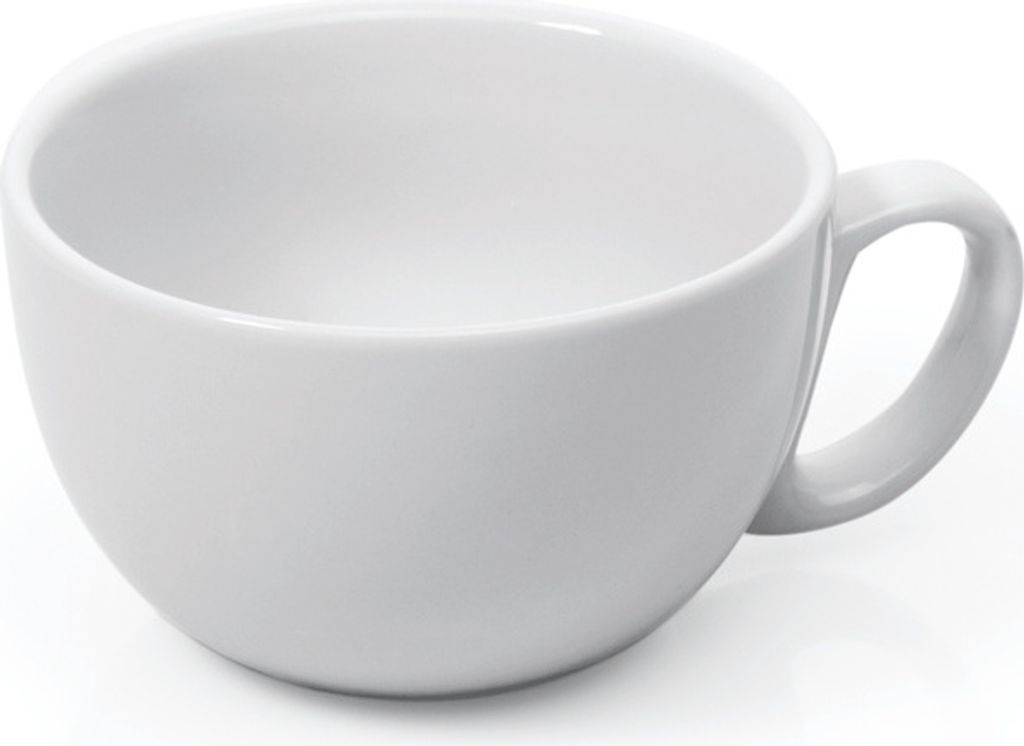 6x Caffé Latte Tasse Italia 350 ml weiß, Porzellan Café Kaffeee