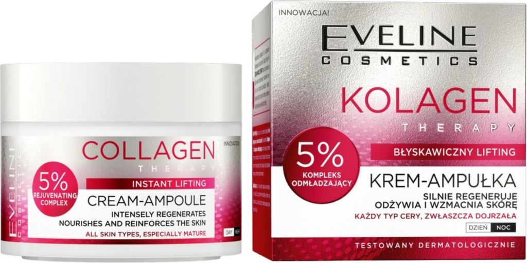 EVELINE KREM do Twarzy Collagen Therapy 50ml Intensywna Zdjęcie produktu 