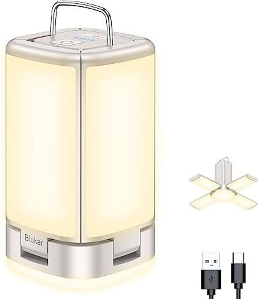 Blukar LED Campinglampe, Superhell 116 LEDs Camping Laterne mit 7 Lichtmodi, USB C Wiederaufladbare 10+ Std. Betriebsdauer Multifunktional Notfalll...