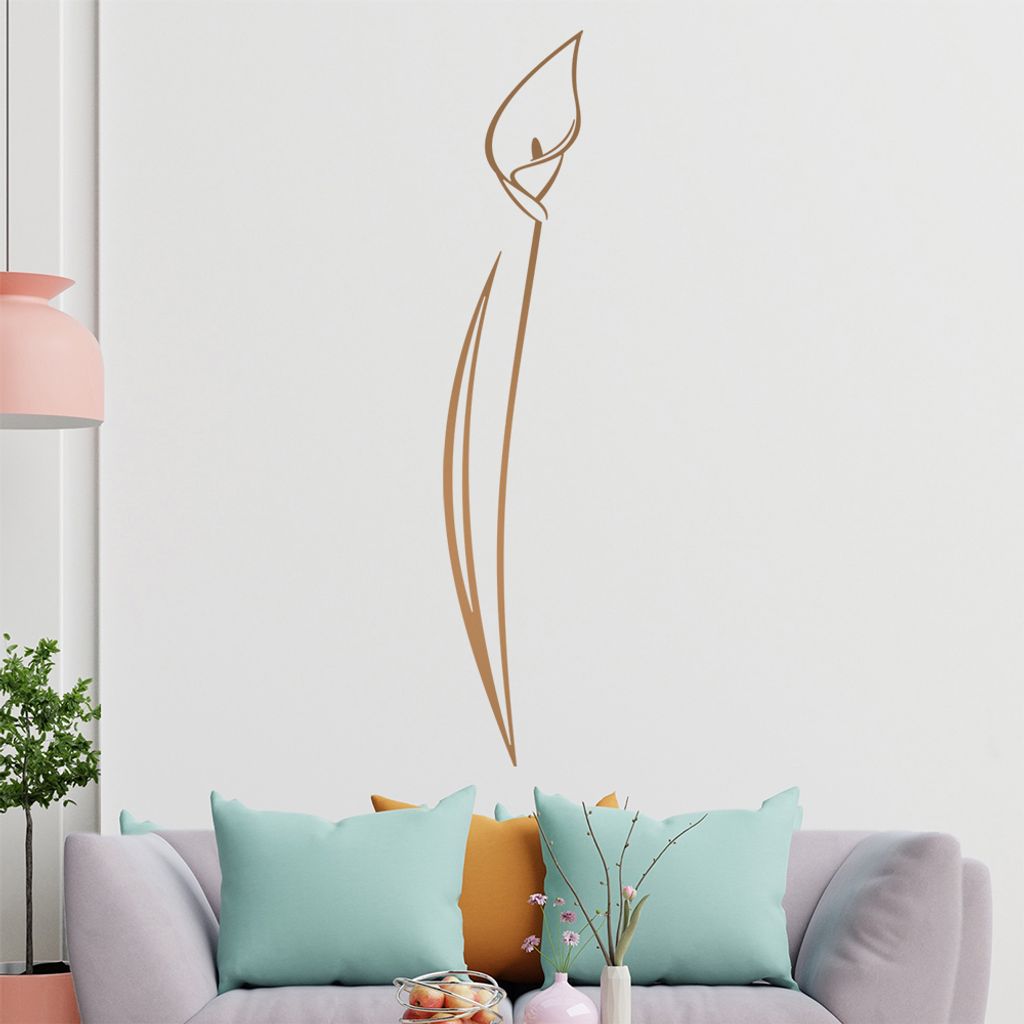 Lilie - Linien Wandtattoo in 6 Größen - Wandaufkleber Wall Sticker - Dekoration, Küche, Wohnzimmer, Schlafzimmer, Badezimmer