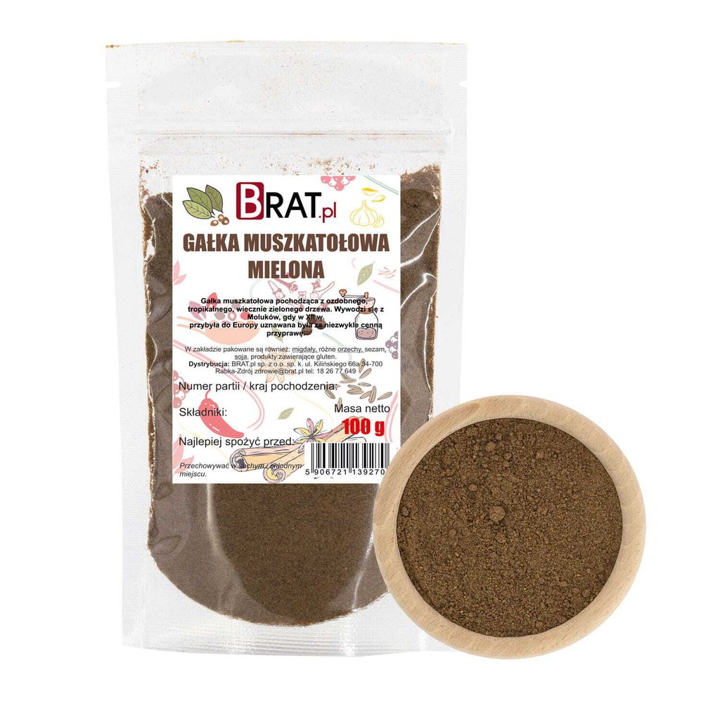 Mletý muškátový oriešok 100g Brat.pl Obrázok produktu 