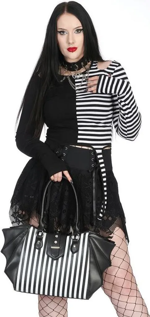 Sac à main Rayé Annabelle Banned Idéal pour Soirée Vintage ou Travail