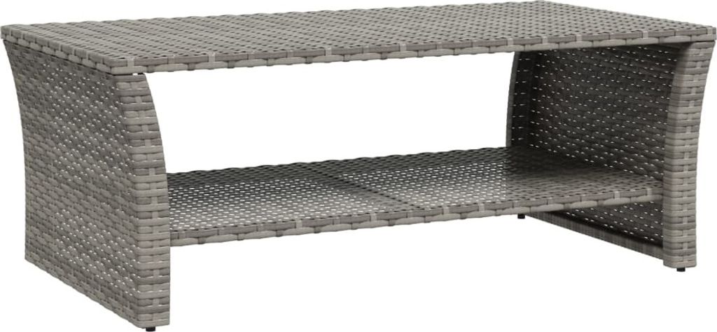 vidaXL Stolik kawowy szary 100x50x40 cm z polirattanu Zdjęcie produktu 