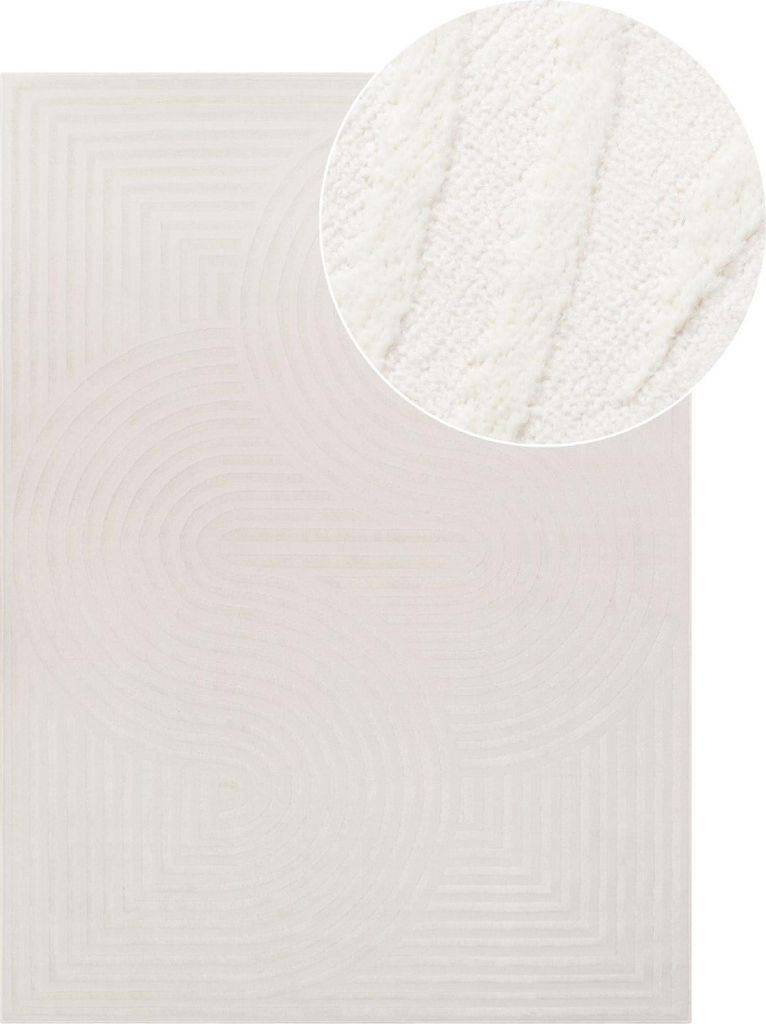 Tapis HYGGE Moderne Blanc Salon Chambre 160 x 220 cm Image du produit 