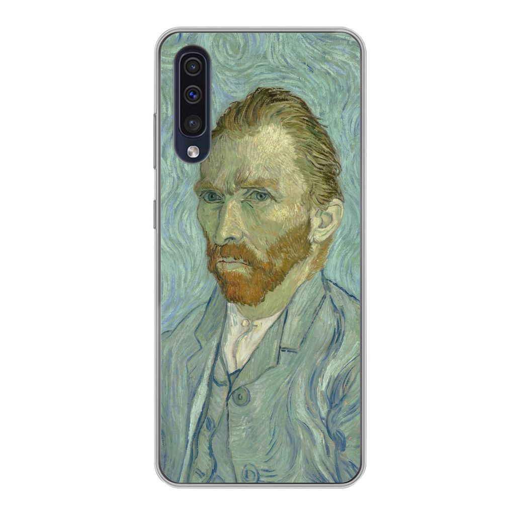 MuchoWow Handyhülle Schutzhülle Hülle für Samsung Galaxy A30s Selbstporträt - Vincent van Gogh Silikon Softcase Handy Hülle - Karteninhaber