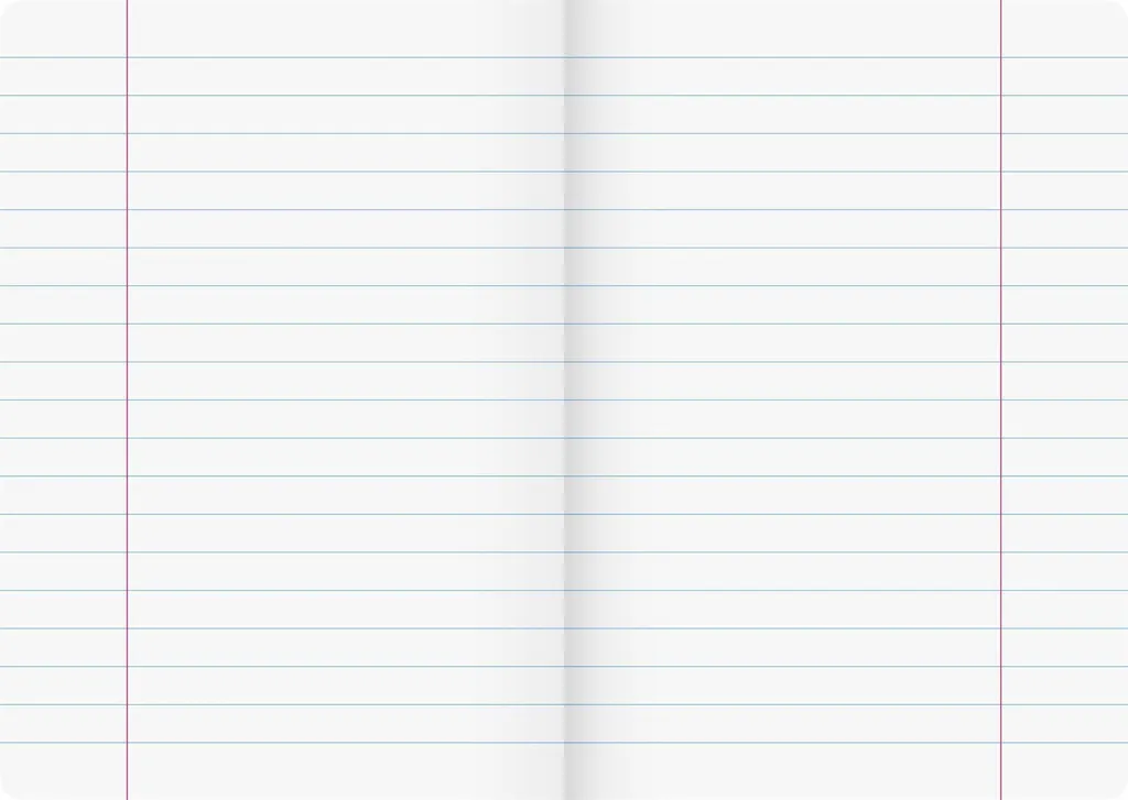 Petit cahier de classe A5 Lin 2KR pour écoliers, 40 feuilles blanches - 2