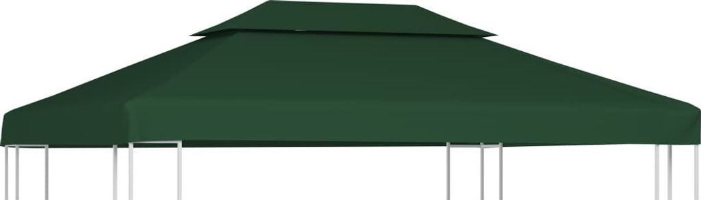 The Living Store Pavillon-Dachplane Ersatzdach 310 g/m² Grün 3x4 m
