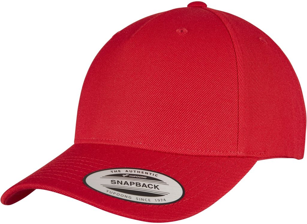 FLEXFIT 5789M | YP Classics 5-Panel Premium Curved Visor Snapback Cap - Farbe: Red - Größe: One Size