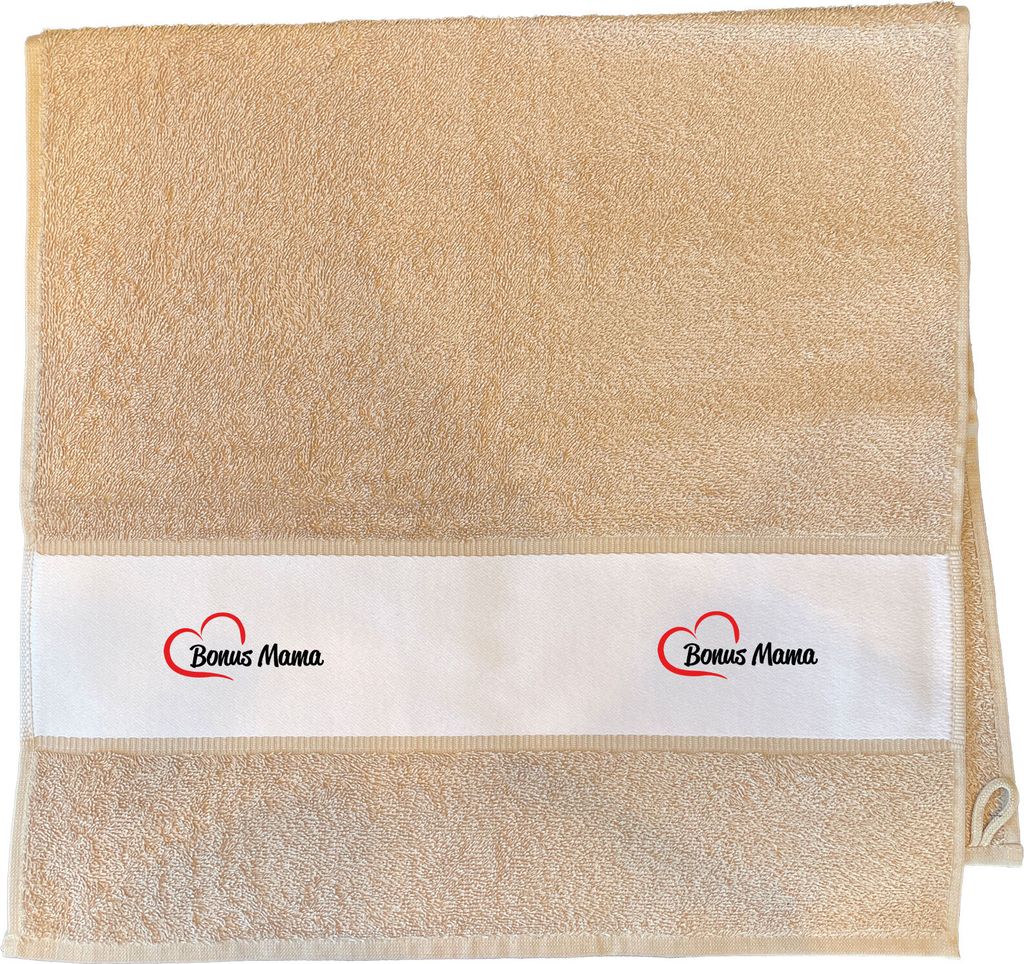 Huuraa Handtuch Bonus Mama Herz 50x100cm Sand Baumwolle Handtuch Geschenkidee