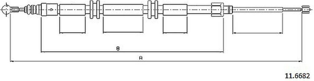 METZGER 11.6682 Handbremsseil Seilzug Feststellbremse Hinten Links Hinten Rechts Links