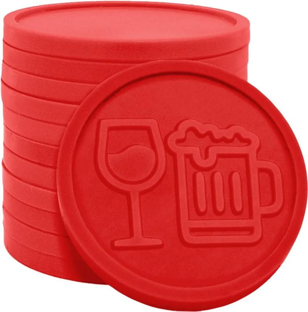 Jetons buvette anti-fraude jaune relief bière vin CombiCraft 250 pcs