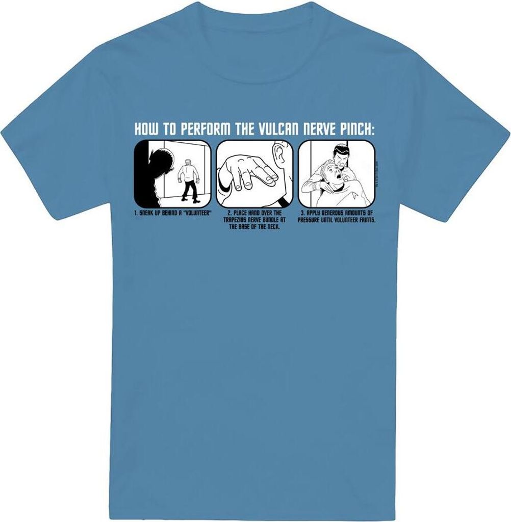 Star Trek - "Vulcan Nerve Pinch" T-Shirt für Herren TV13714 (M) (Carolina Blau)