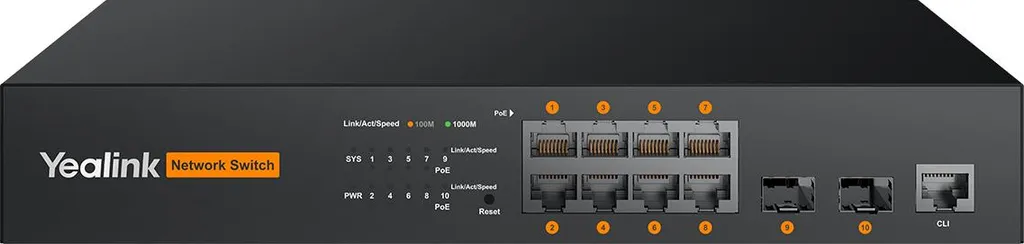 Commutateur Yealink RCH80 Switch PoE+ pour Système Visioconférence IP