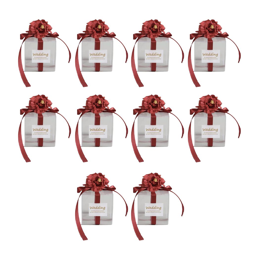 1 Set schön aussehender Geschenkbox Multifunktionaler Plastik Exquisites künstliche Blumen Süßwarenschachtel für Hochzeit-Rot ,Größen:S