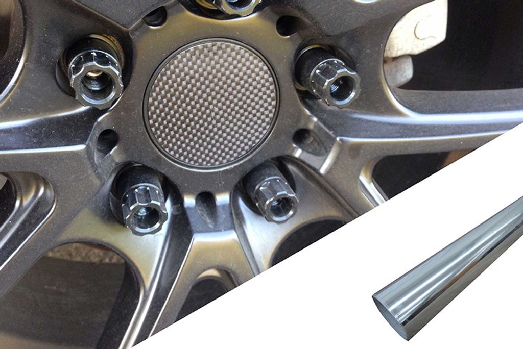 4x Alufelgen Felgen Naben Deckel Design Wrap Folie Chrom für viele Fahrzeuge