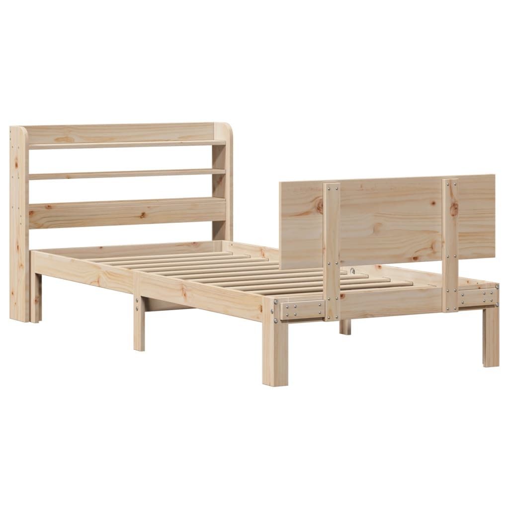 vidaXL Bettgestell mit Kopfteil ohne Matratze 90x200 cm