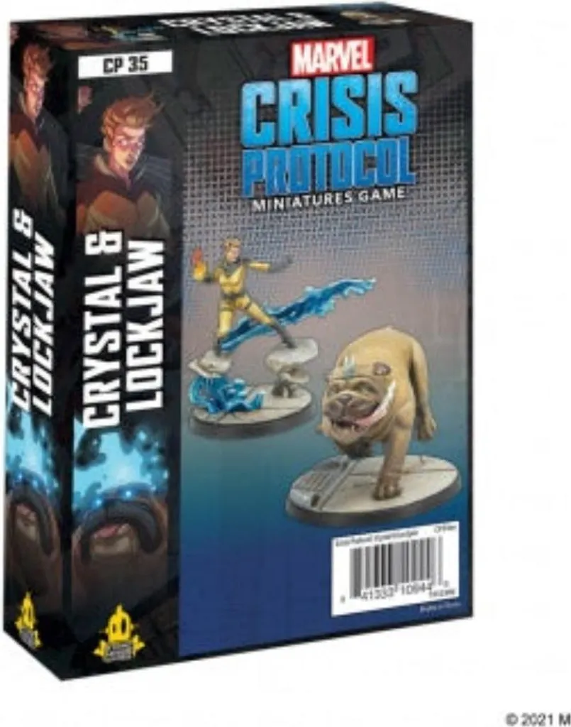Figurines Marvel Crisis Protocol Crystal & Lockjaw avec Cartes Tactiques