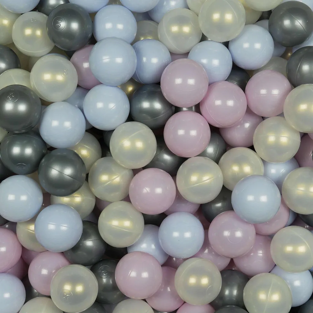 Balles de piscine pour enfant ø7cm lot de 50 perle rose bleu et argent