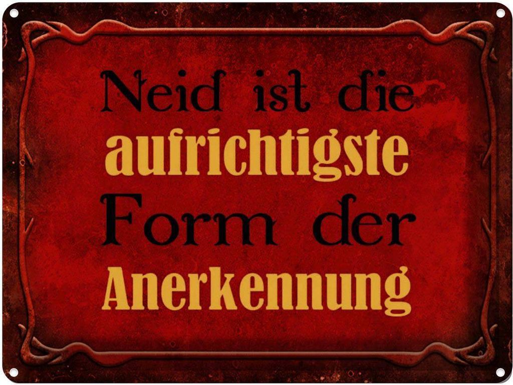 vianmo Blechschild 30x40 cm Neid ist Form der Anerkennung Spruch Zitat
