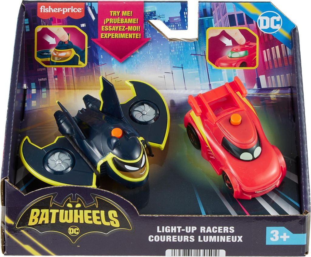 Fisher Price Batwheels 1:55 Light Up Racers 2Pk - Redbird Immagine del prodotto 