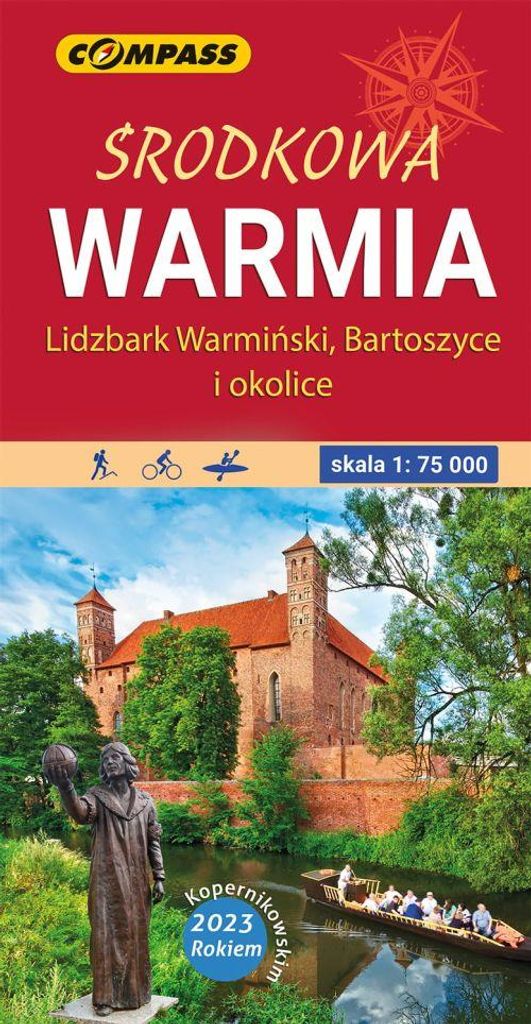 Mittelermland. 1:75.000. Lidzbark Warmiński, Bartoszyce und Umgebung. Touristenkarte. Kompass