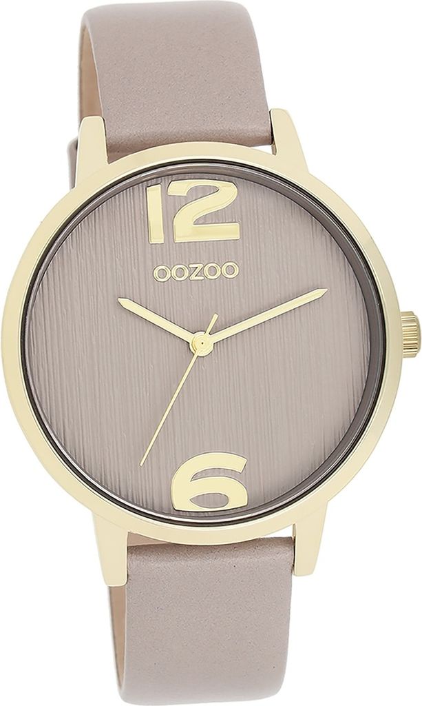 Oozoo Leder Damen Uhr Analog Quarzuhr Armband taupe braun Timepieces D2UOC11342