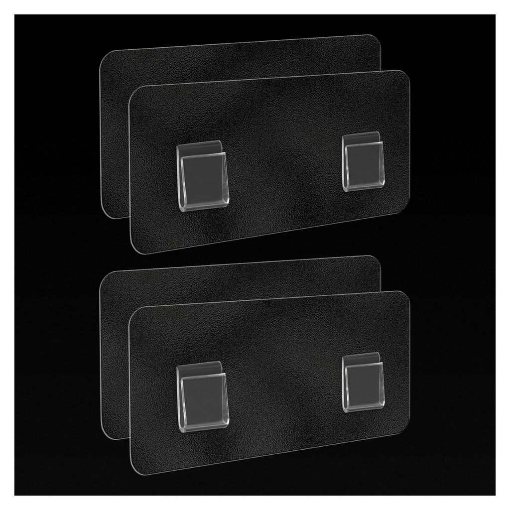 4 Stück Selbstklebende Wandhaken Transparent für Duschregal, Wasserdichte Doppelhaken für Regal, Korb, Küche und Badezimmer ohne Bohren