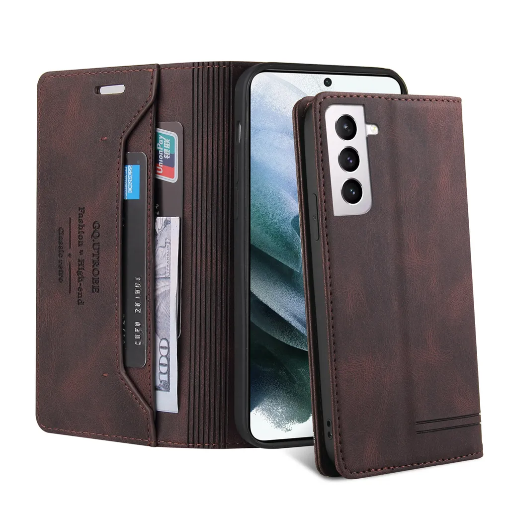 Custodia Viaggio Samsung S22 5G Pelle Vintage Marrone Antiurto - 3