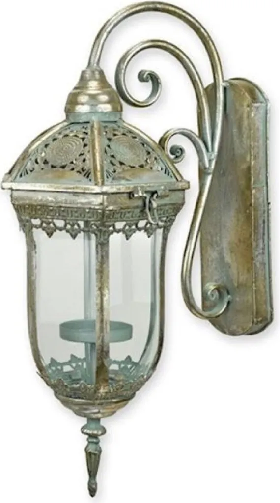 Lanterne baroque argentée 45,4 cm Casa Padrino - Luminaire chic de jardin
