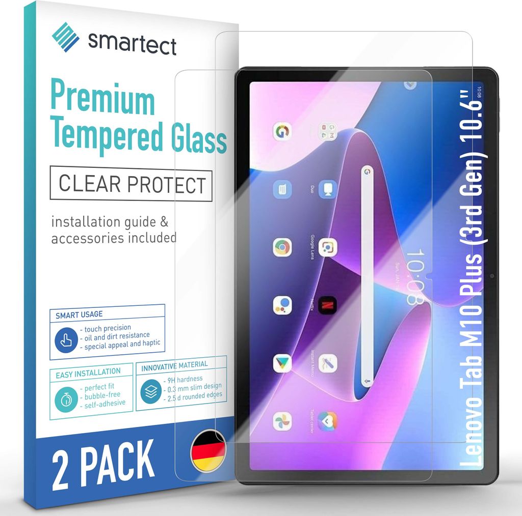 2x Schutzglas Panzerfolie für Lenovo Tab M10 Plus (3rd Gen) Produktbild 