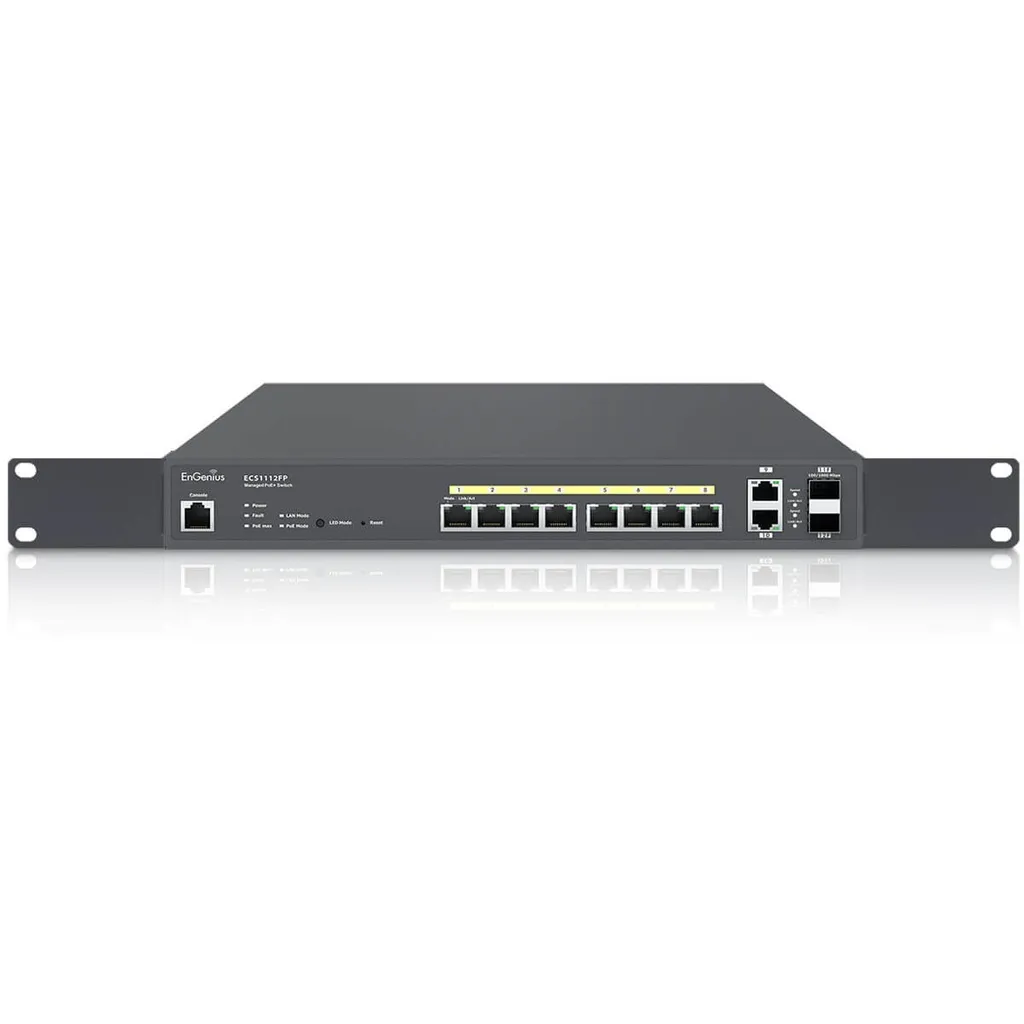 Switch Économique 8 Ports PoE 130W EnGenius Cloud L2+ sans Coupure