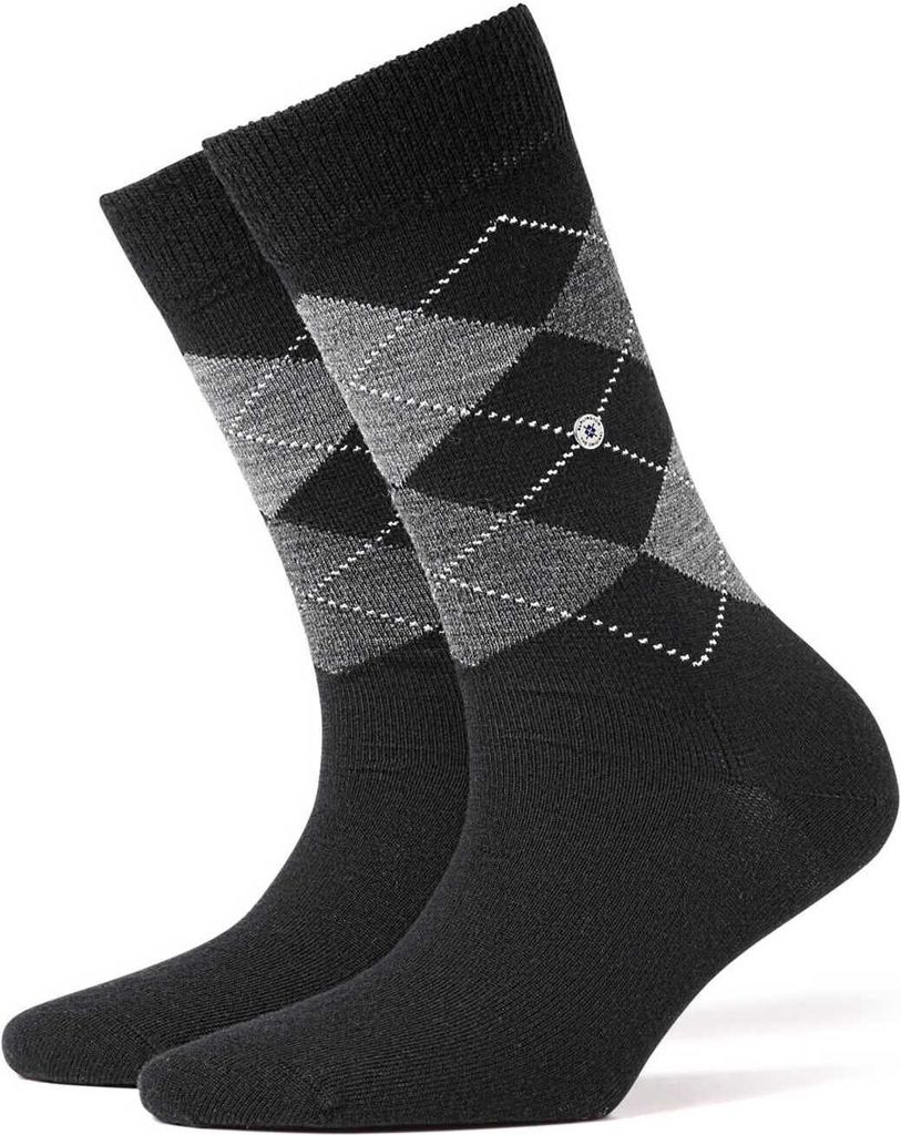Burlington Damen Socken MARYLEBONE - Kurzstrumpf, Rautenmuster, Onesize, 36-41 schwarz