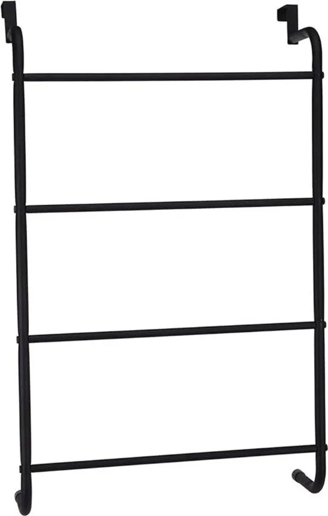 Séchoir à serviettes suspendu noir pour porte de salle de bain 73cm