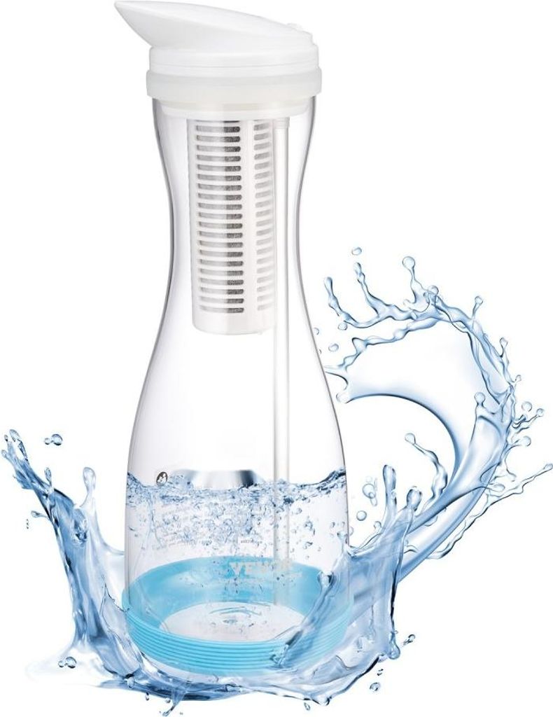 Glas Wasserfilter Kanne - 6 Tassen Wasserfilterkrug - 800L Wasserfiltersystem - Wasser Reinigungssystem