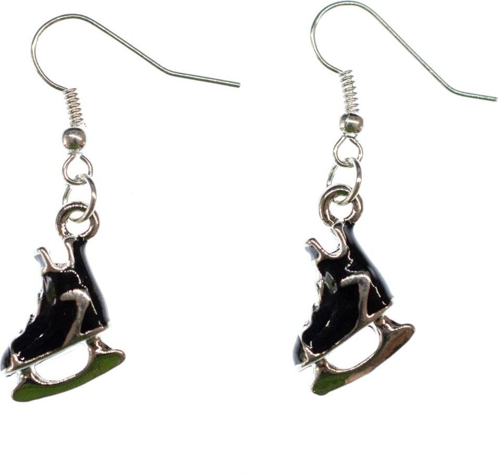 Schlittschuhe Ohrringe Miniblings Eiskunstlauf Eishockey emailliert schwz