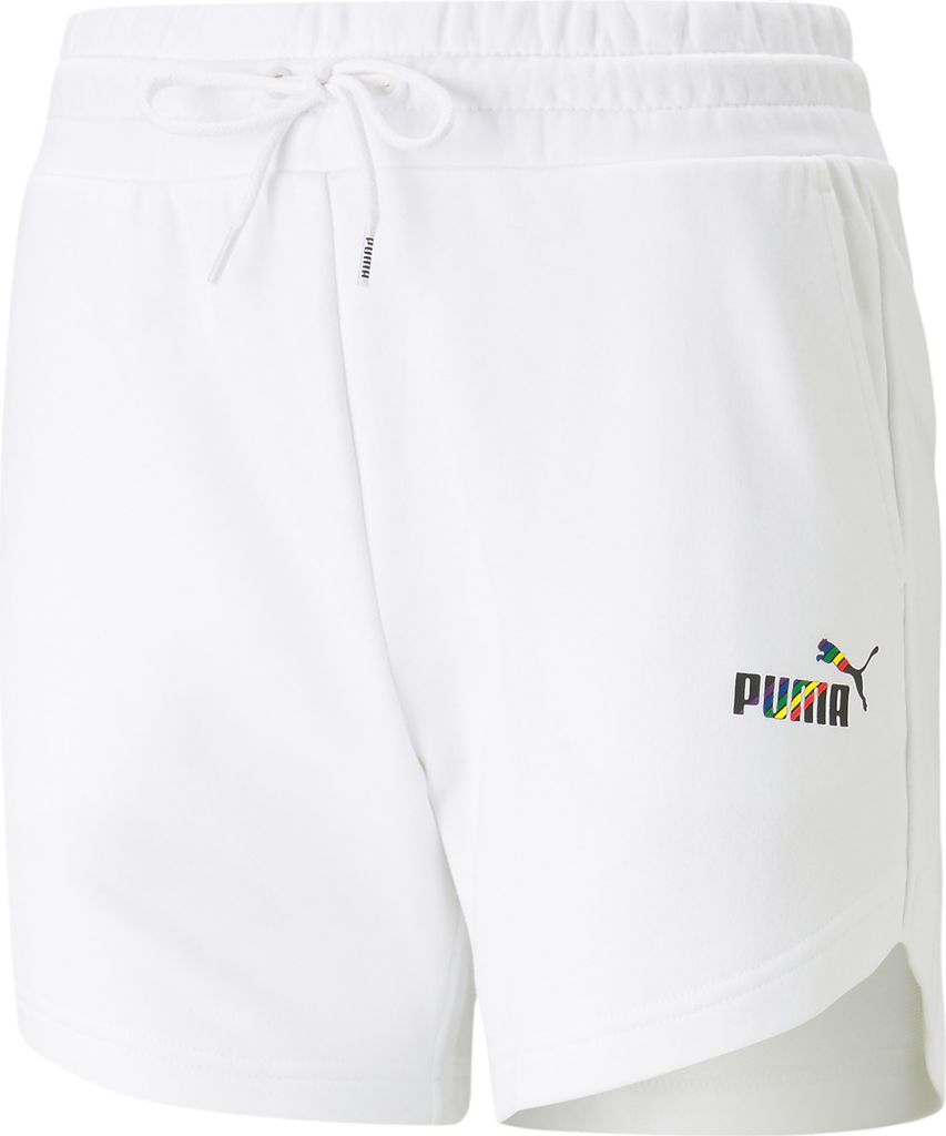 PUMA Essentials+ Love Is Love 5" High-Waist Shorts Damen 02 - puma white M