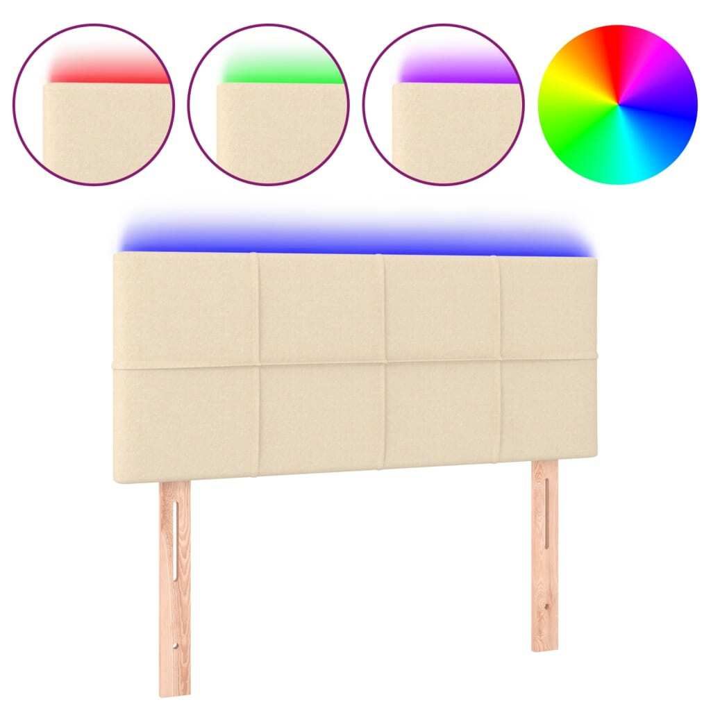 vidaXL LED Kopfteil Creme 100x5x78/88 cm Stoff