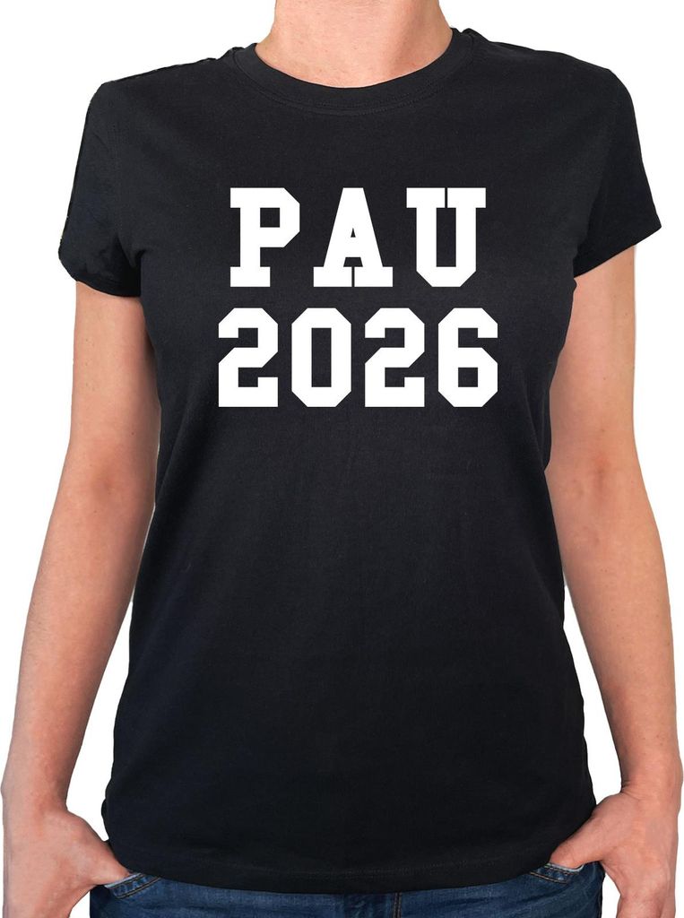 Huuraa Damen T-Shirt PAU 2026 Abschluss Spanien XS Black Bio Baumwolle Fairtrade Damenshirt Geschenkidee
