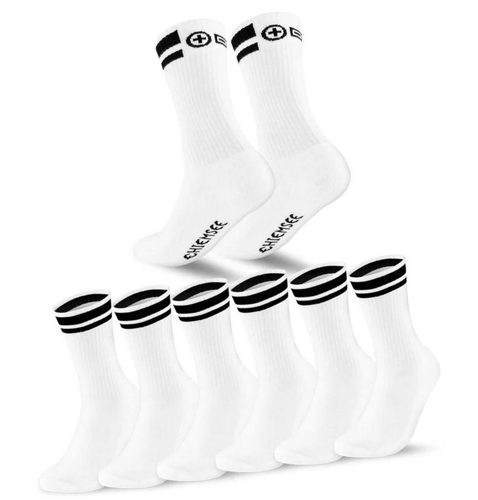 CHIEMSEE Socken Tennissocken Bequeme Performancesocken aus Baumwollmischung 6 Paar 43-46 weiss