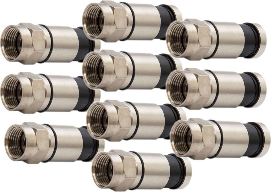 PremiumX 10x F-Kompressionsstecker F-Adapter F-Stecker Koaxialkabel Verbinder