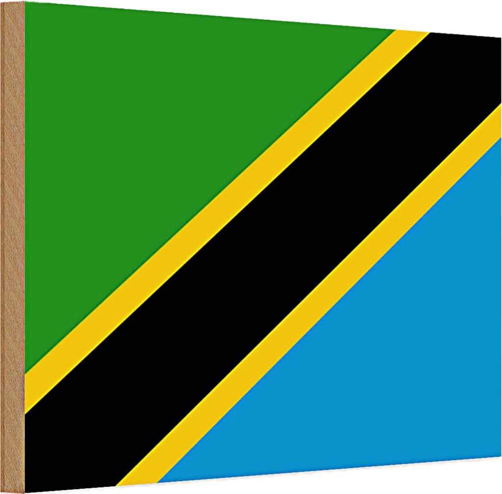 Holzschild Flagge Tansania 30x20cm Flag of Tanzania