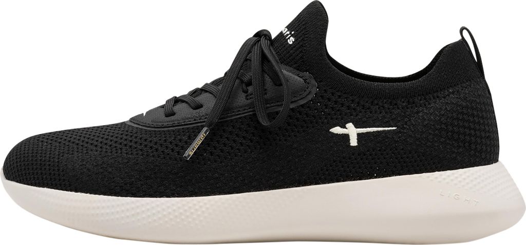 Tamaris Damen Sneaker aus weichem Mesh mit elastischer Schnürung 1-23715-46, Größe:37 EU, Farbe:Schwarz