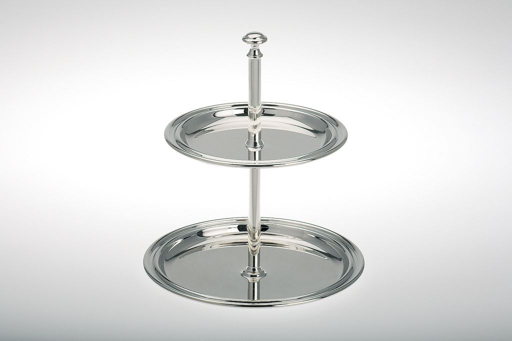 Etagere 2-teilig klein versilbert H 16,0cm Produktbild 