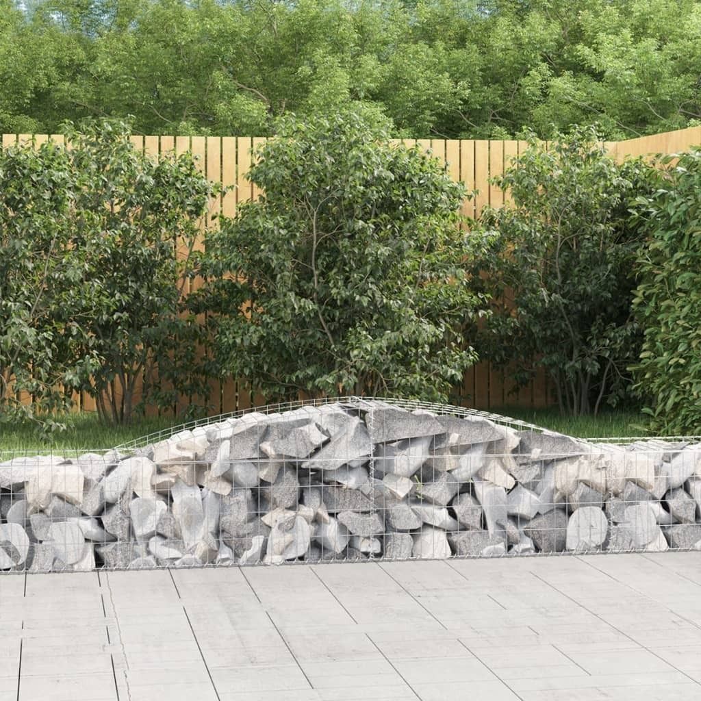 Maison Exclusive - Gabione mit Hochbogen 400x50x40/60 cm Verzinktes Eisen